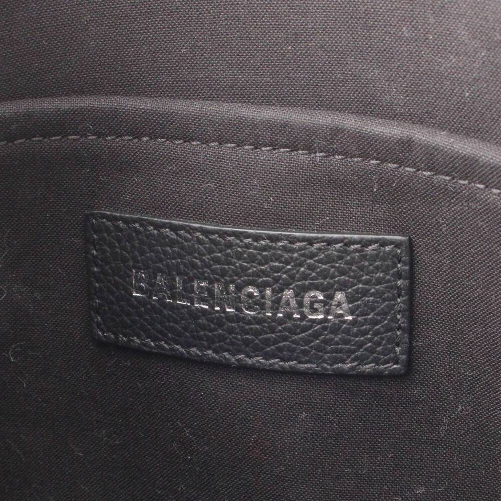 Balenciaga Logo Leather Handbag Shoulder Bag Black - Picture 7 of 8